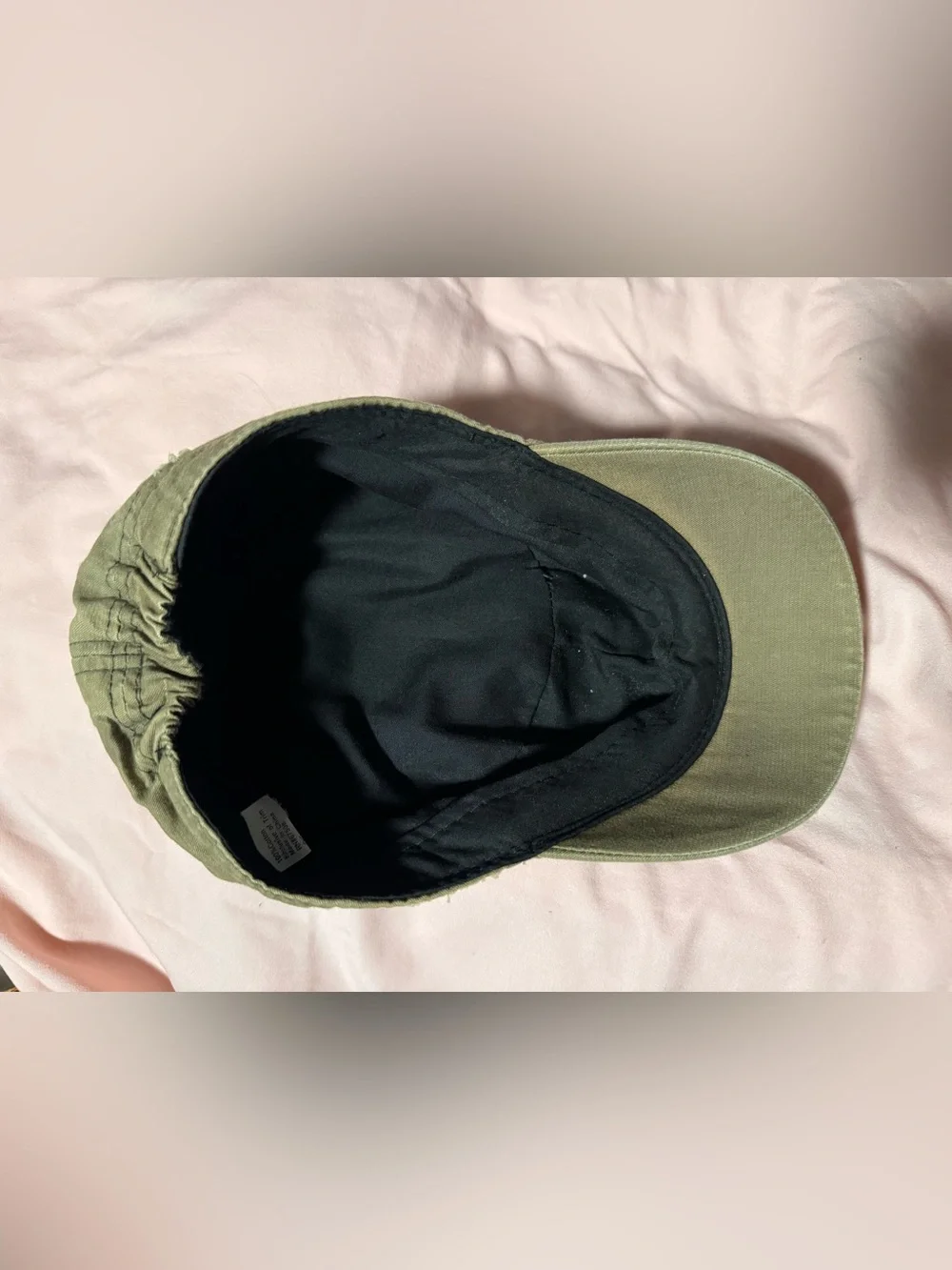 Embellished Olive Green Military Cap with Stud Detail